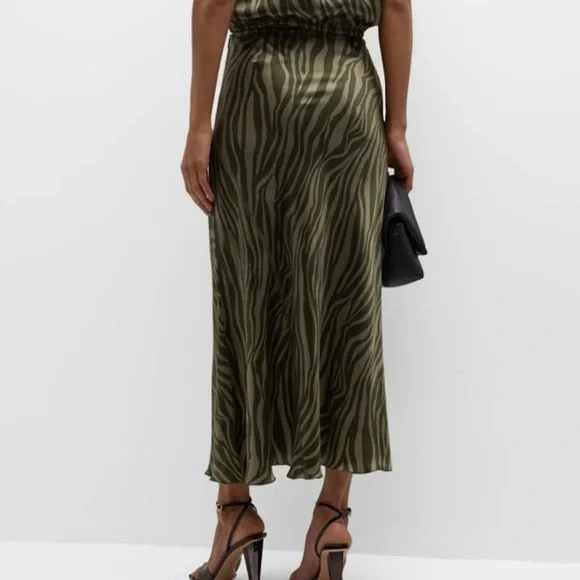 ATMSilk Charmeuse Zebra Stripe Maxi Skirt